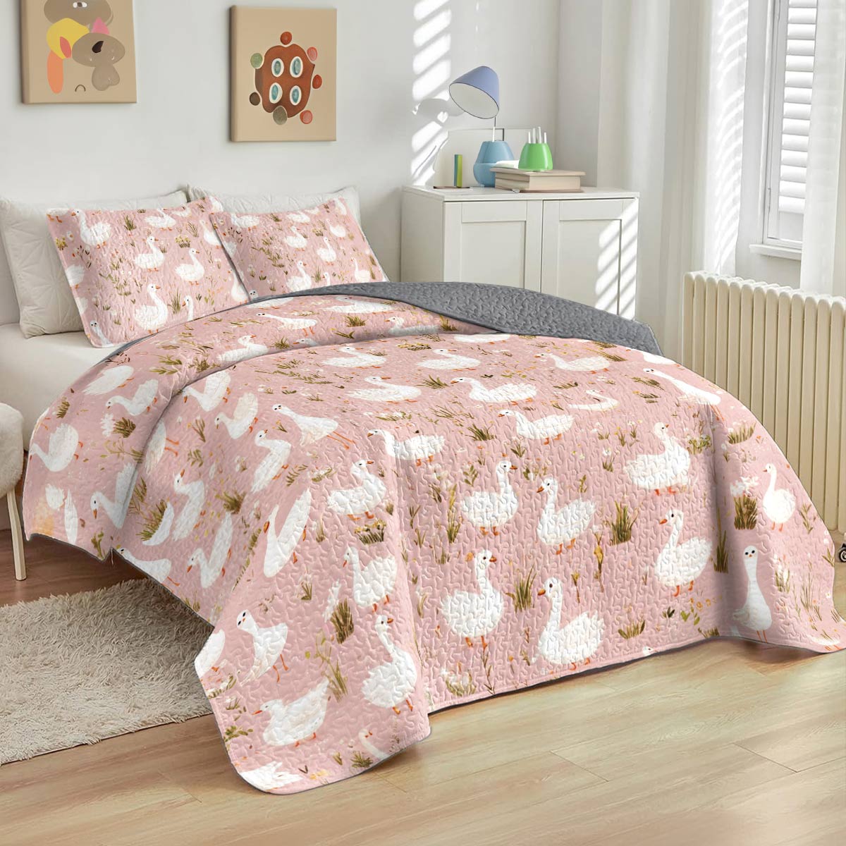 Shineful All Season Quilt 3-Piece Set Goosey Dreams