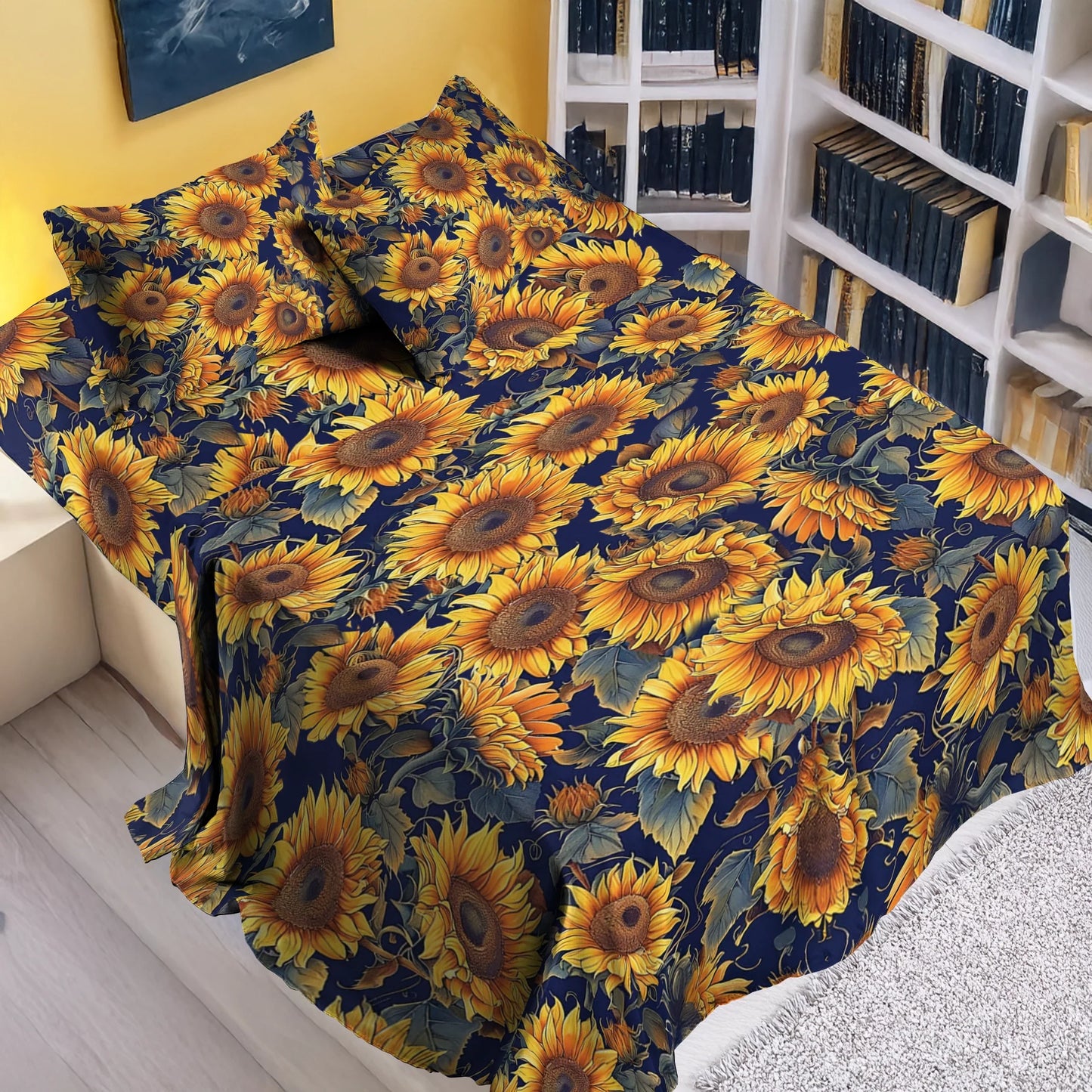 Shineful 4-Piece Bed Sheet Set - Sunflower Gorgeous Flower