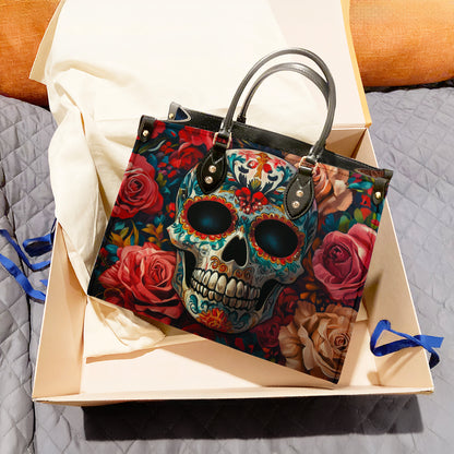 Shineful Leather Bag Sugar Skull Floral