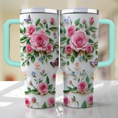 Shineful Tumbler Gorgeous Quilling Roses