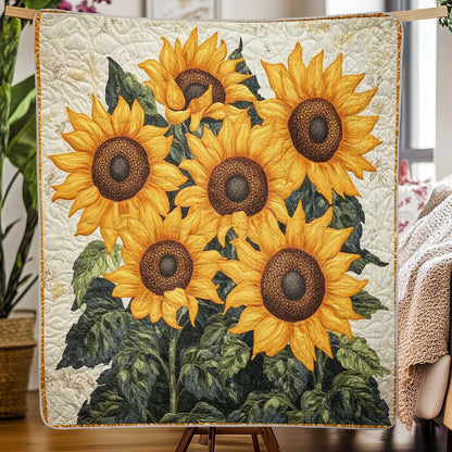 Shineful Flat Print Faux Quilt Blanket - Sunny Bloom