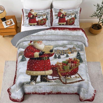 Shineful All Season Quilt 3-Piece Set - Santa