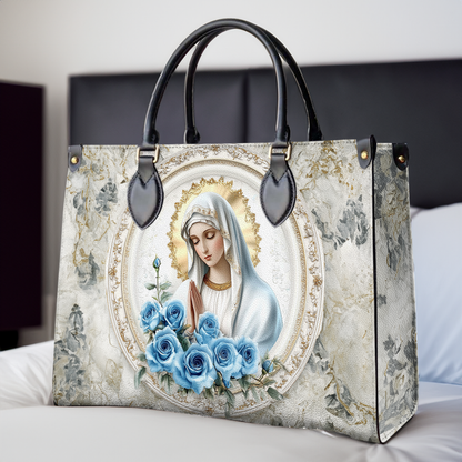 Glänzende Ledertasche Blue Rose Devotion