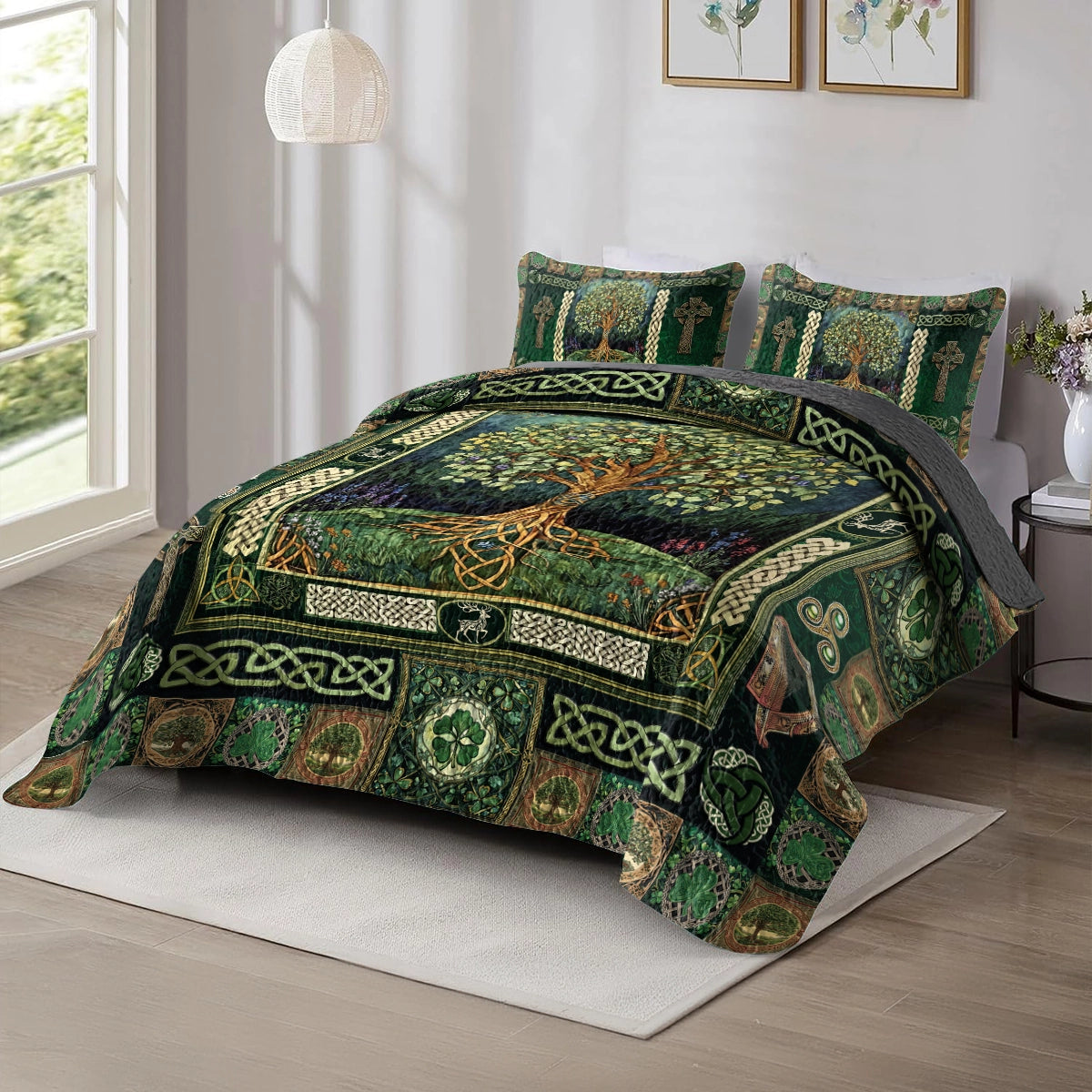 Shineful All Season Quilt 3-Piece Set Celtic Serenity: Tree of Life