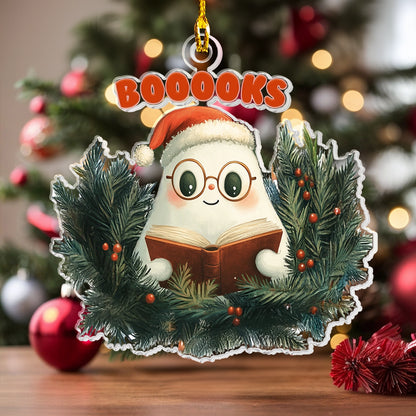 Shineful Acrylic Ornament Boooooks Festive Ghost