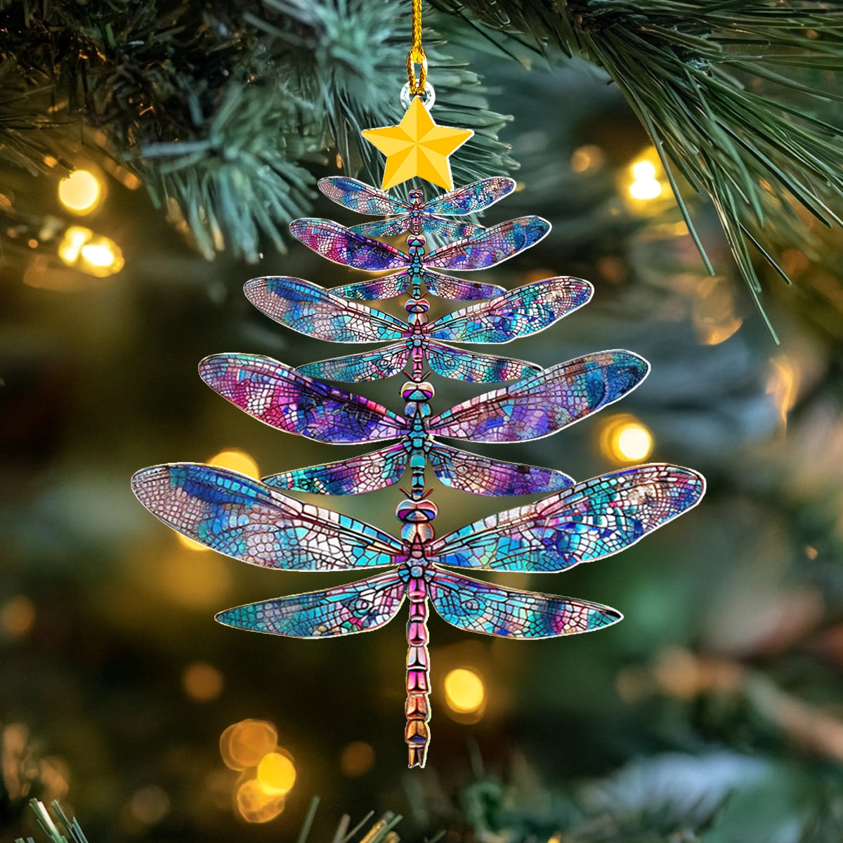 Shineful 2D Acrylic Ornament Celestial Dragonfly Tree