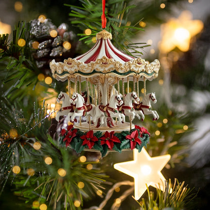 Shineful 2D Acrylic Ornament - Enchanted Christmas Carousel