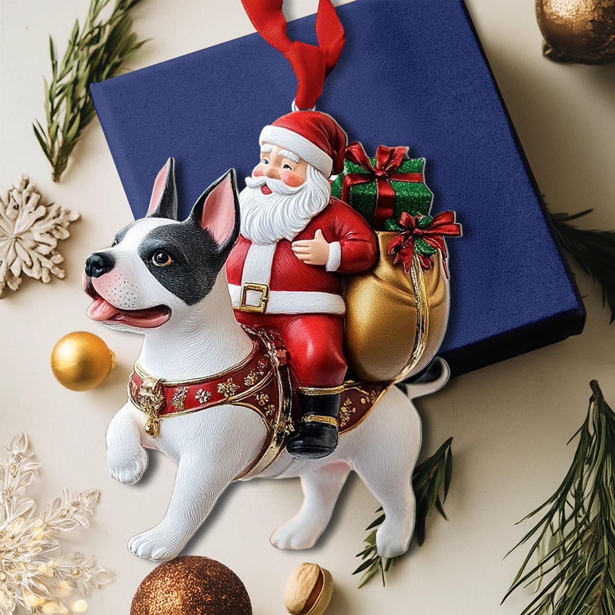 Shineful 2D Acrylic Ornament Santa's Festive Pup