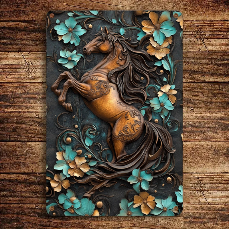 Shineful 2D Metal Sign Horse Ethereal Elegance