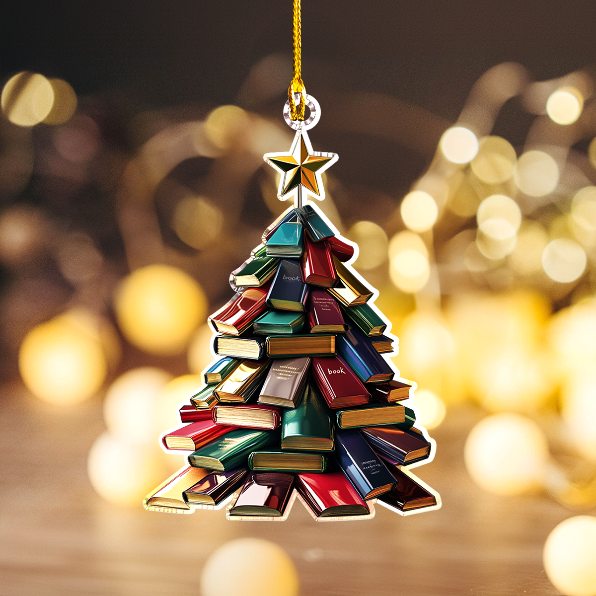 Shineful 2D Acrylic Ornament Book Lover Tree Charm