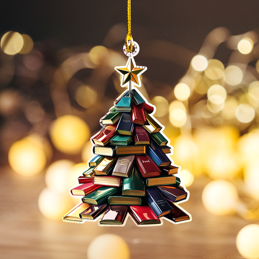 Shineful 2D Acrylic Ornament Book Lover Tree Charm