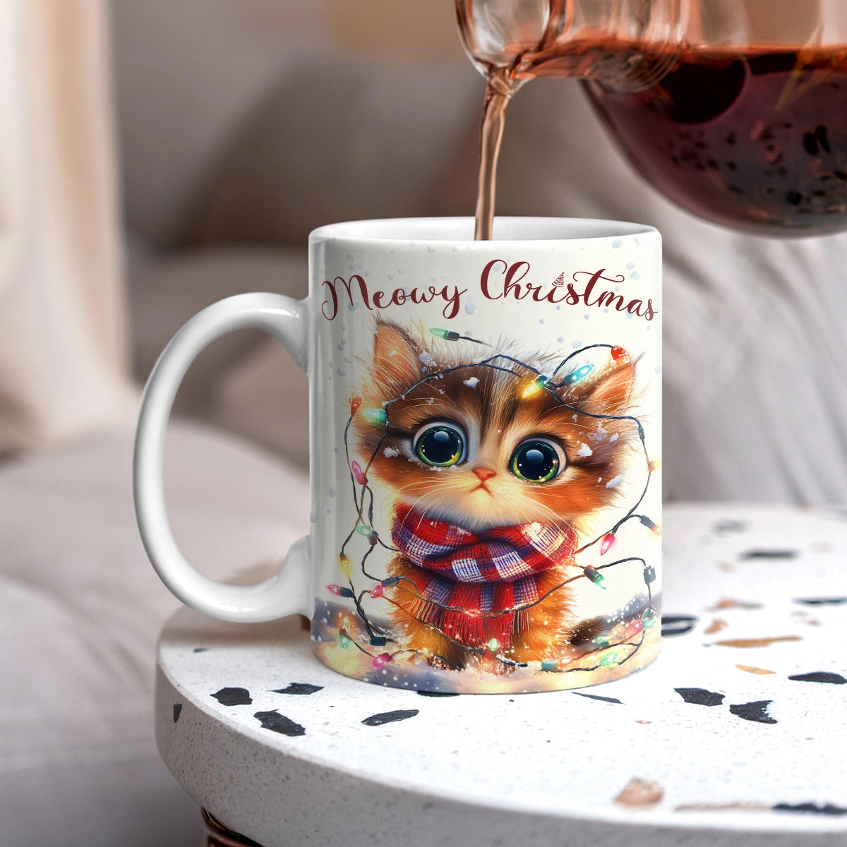 Shineful Ceramic Mug Meowy Christmas Cat