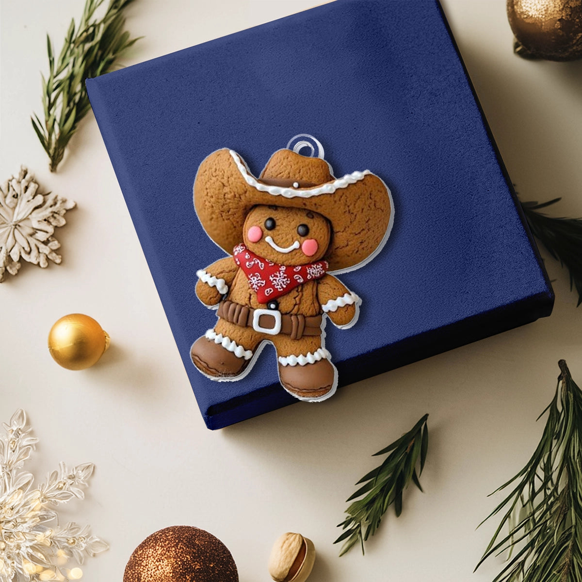 Shineful Acrylic Ornament Cowboy Gingerbread