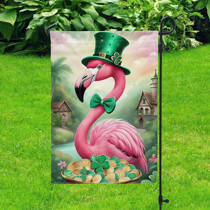 Shineful Garden Flag 12" x 18" Flamingo Fiesta of Luck