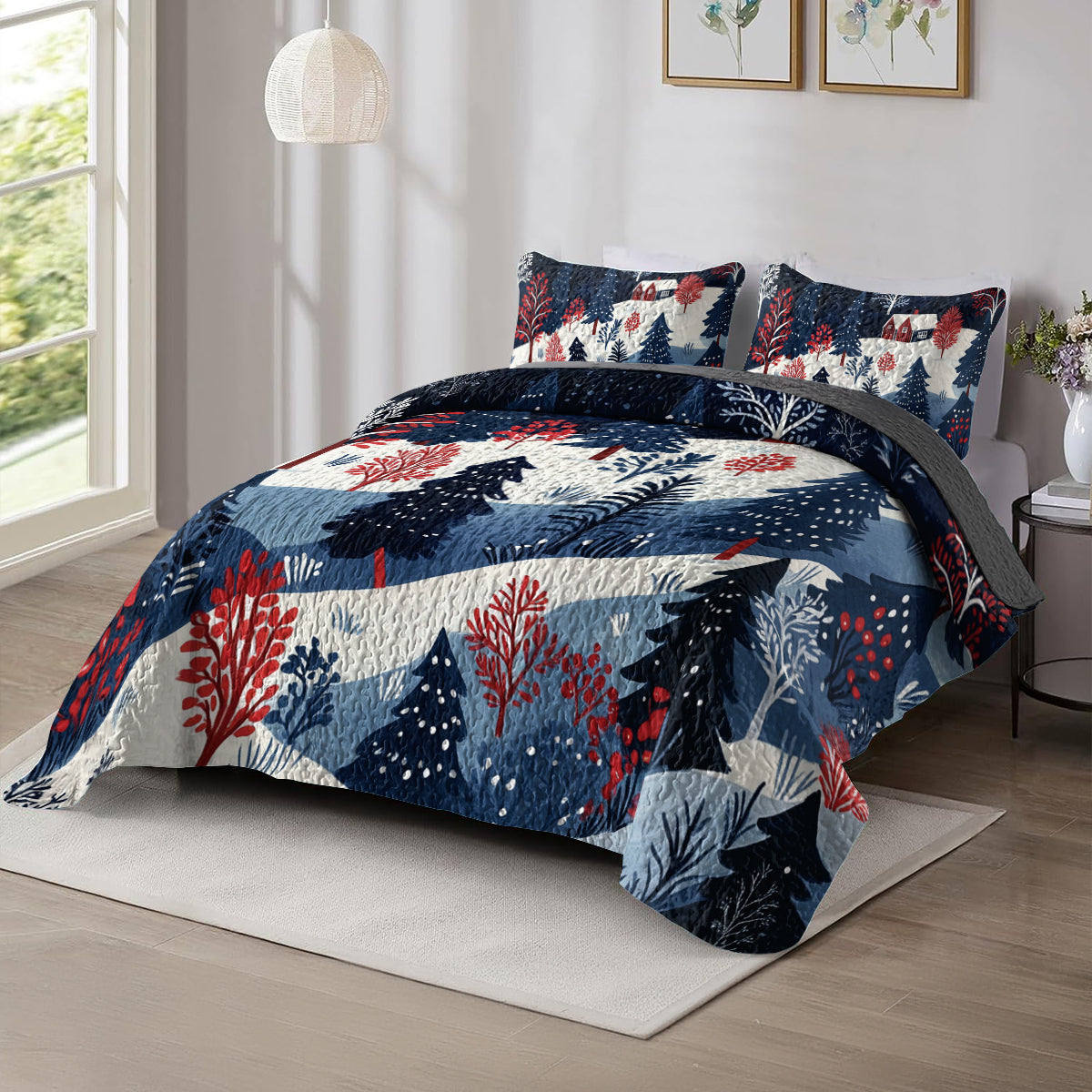 Shineful All Season Quilt 3-Piece Set - Scandinavian Winter Wonderland