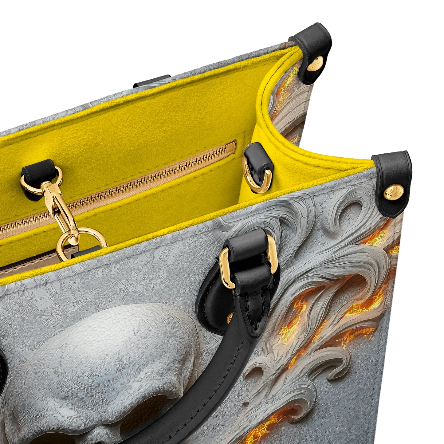 Shineful Leather Bag Skull Burning Soul