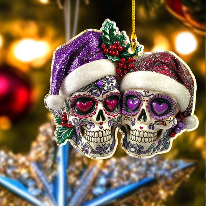 Shineful 2D Acrylic Ornament Gorgeous Purple Christmas Sugar Skulls Love