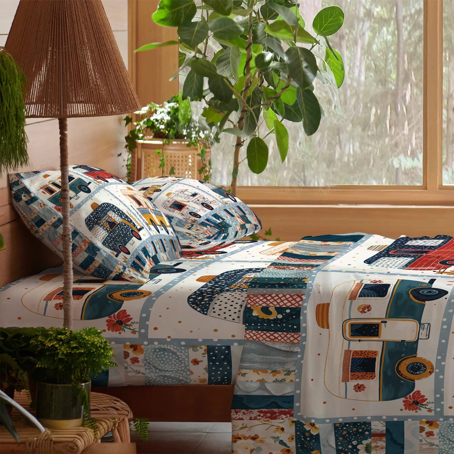 Shineful 4-Piece Bed Sheet Set - Lovely Camper