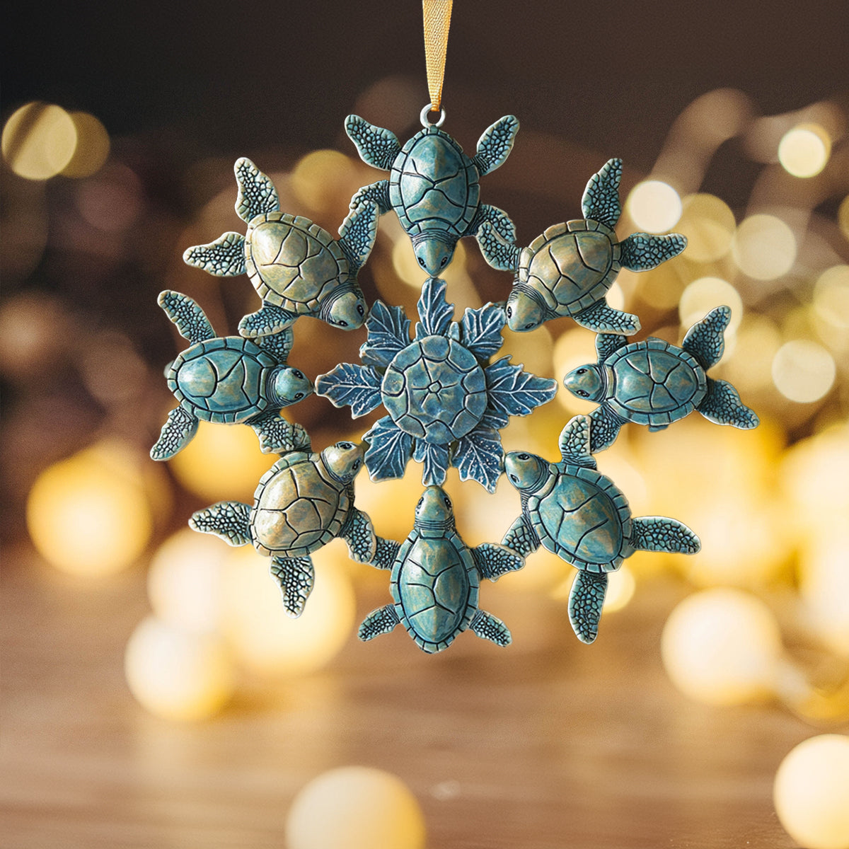 Shineful 2D Acrylic Ornament Sea Turtle Snowflake