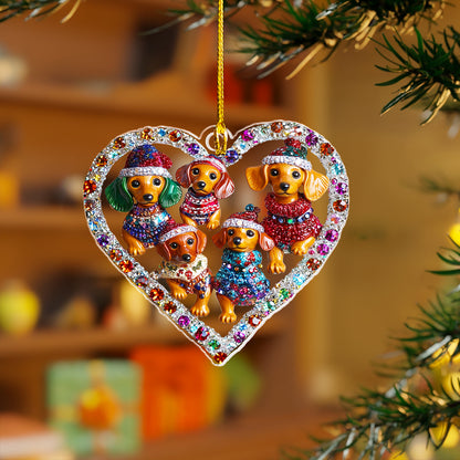 Shineful 2D Acrylic Ornament Twinkling Dachshund