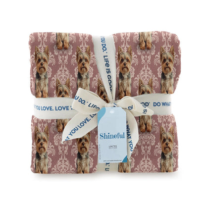 Shineful Fleece Blanket Elegant Yorkie Bliss