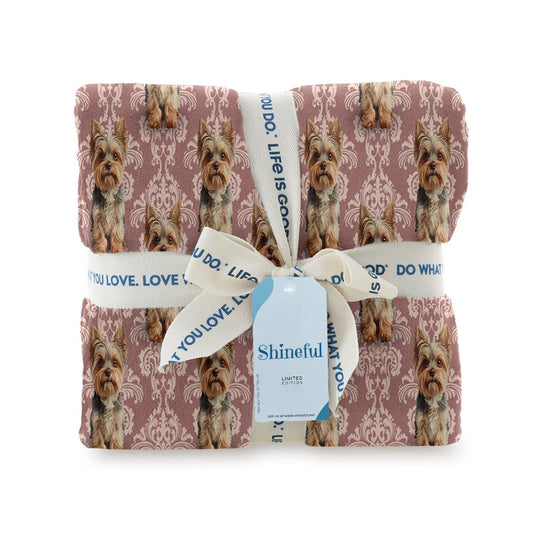 Shineful Fleece Blanket Elegant Yorkie Bliss