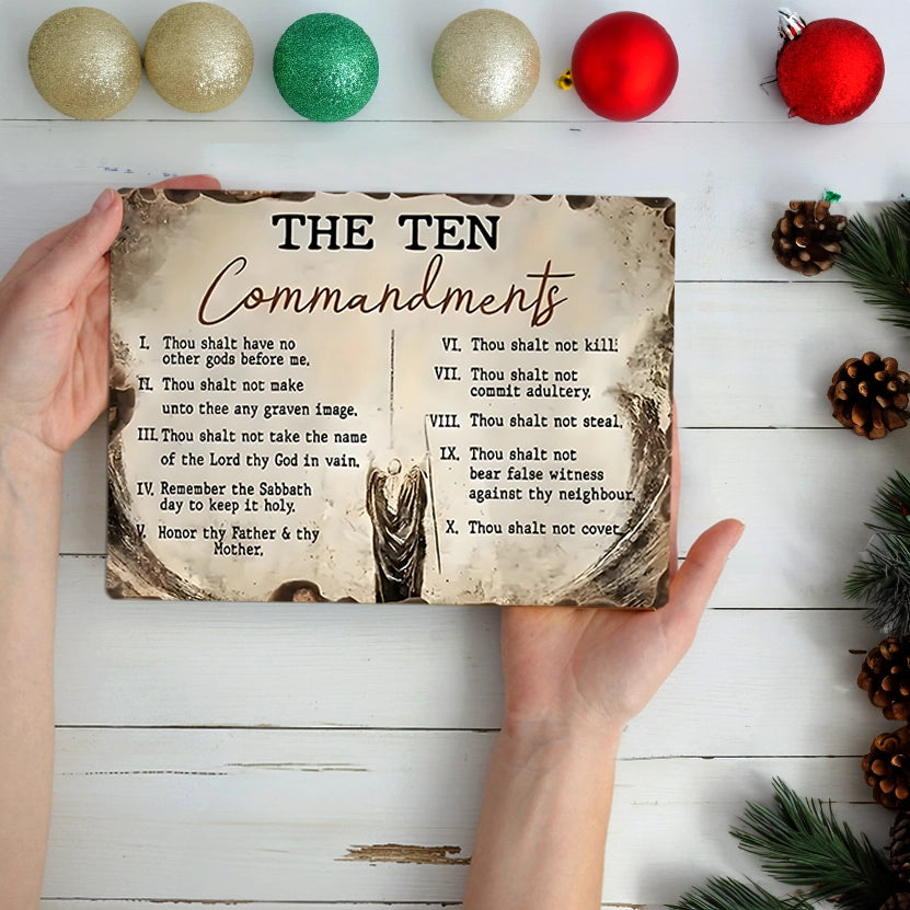 Shineful 2D Metal Sign Holy Commandments