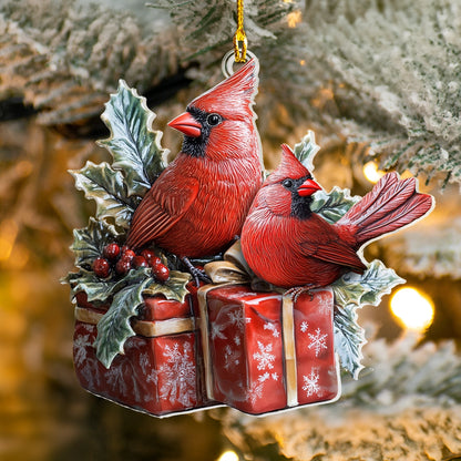 Shineful 2D Acrylic Ornament - Cardinal Holiday Whispers