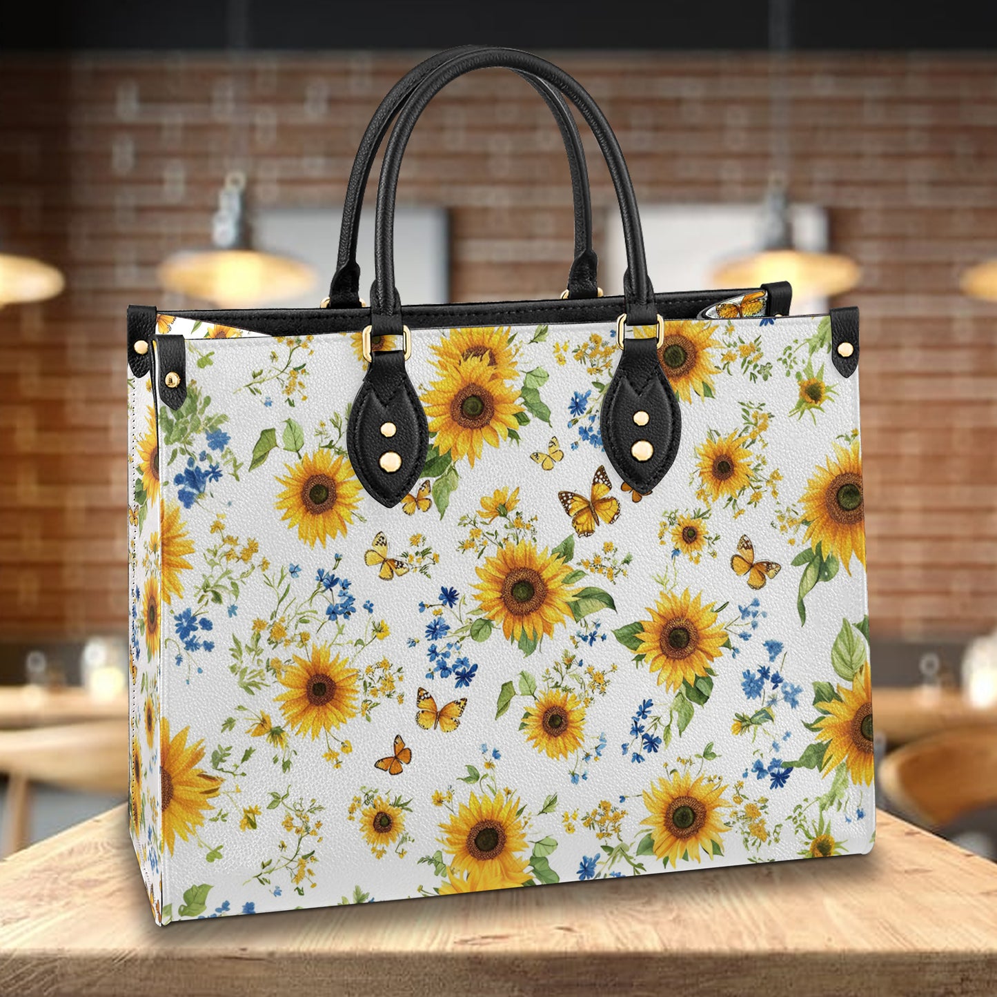 Shineful Leather Bag Little Sunflower And Butterfly