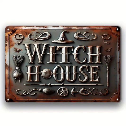 Shineful Metal Sign 2D Vintage Style Witch House Decorative