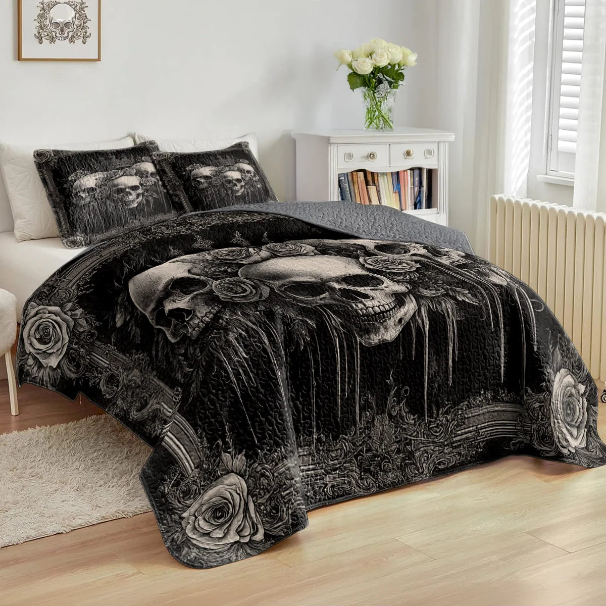 Shineful All Season Quilt 3-Piece Set - Eternal Crown Skull