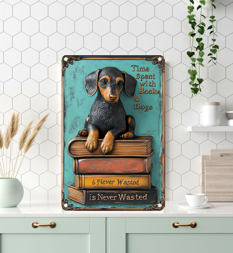 Shineful 2D Metal Sign Book Pup