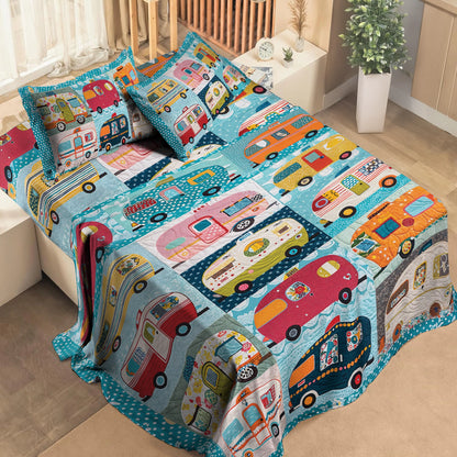 Shineful 4-Piece Bed Sheet Set Vintage Camper