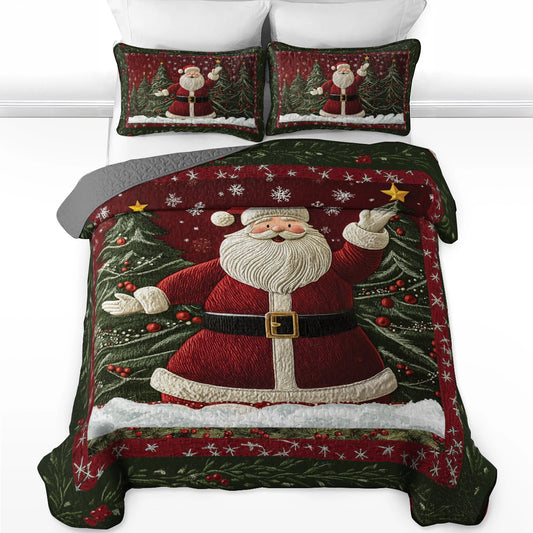 Shineful All Season Quilt 3-Piece Set - Santa's Christmas Wonderland