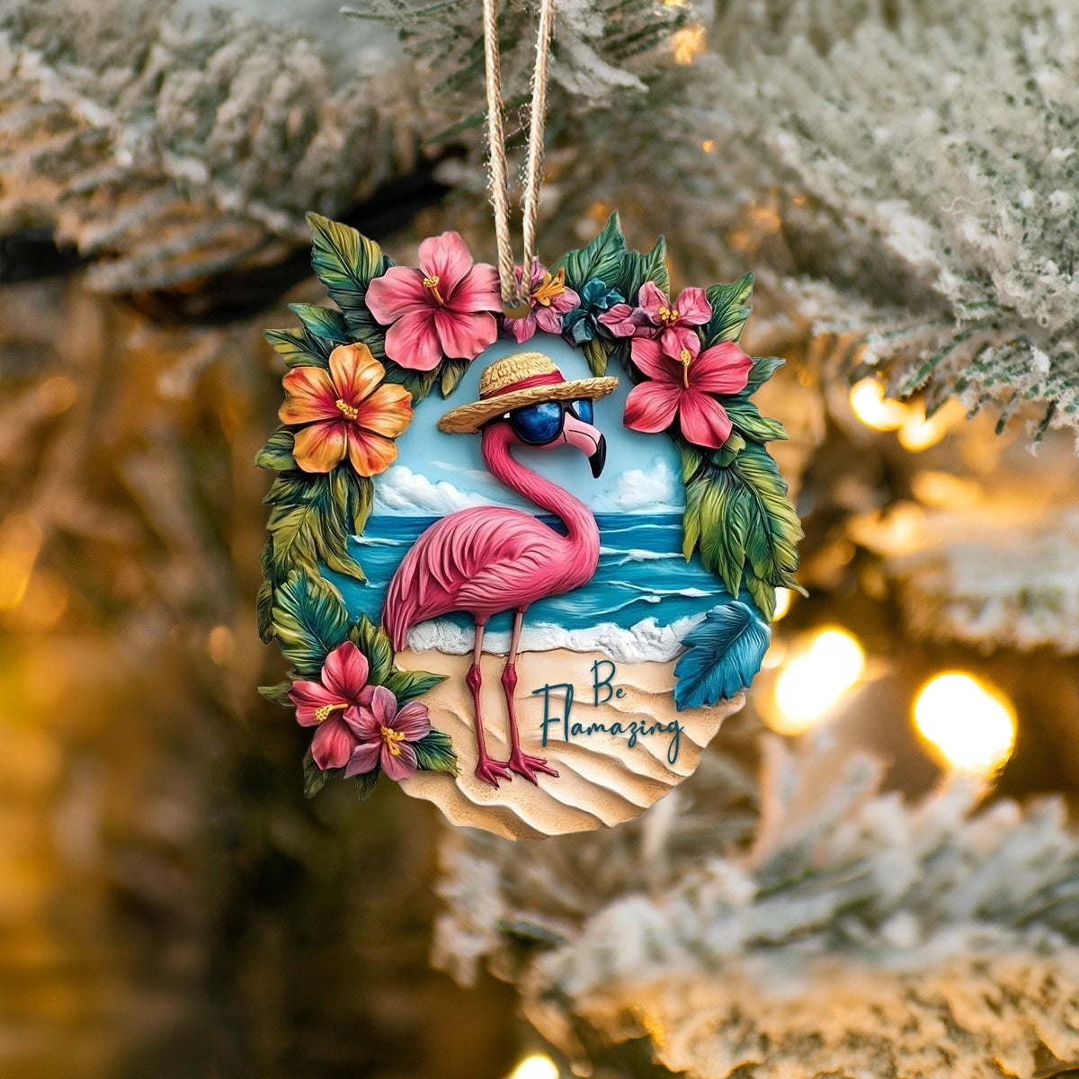 Shineful Acrylic Ornament Island Vibes Flamingo