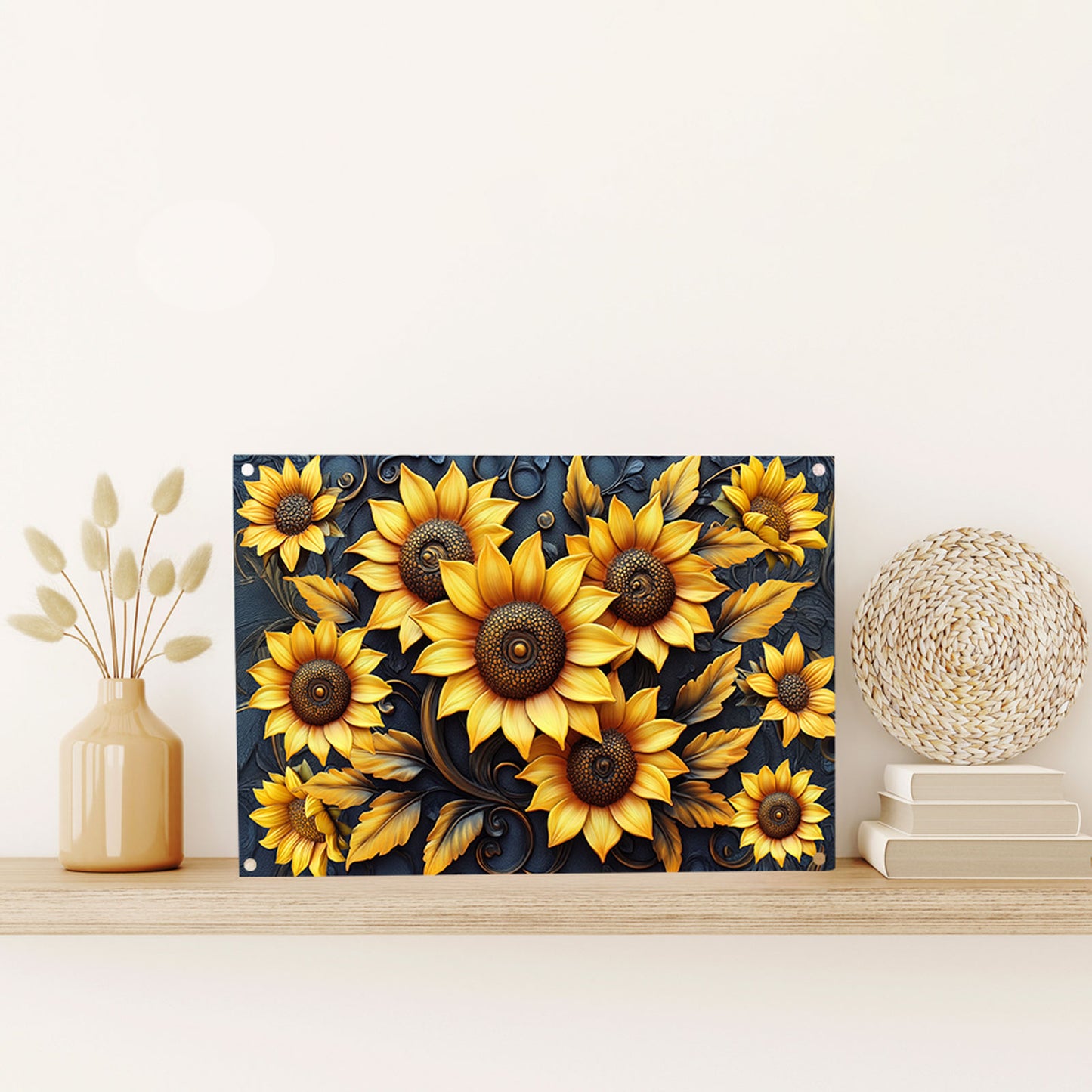 Shineful 2D Metal Sign Golden Sunflower Dream