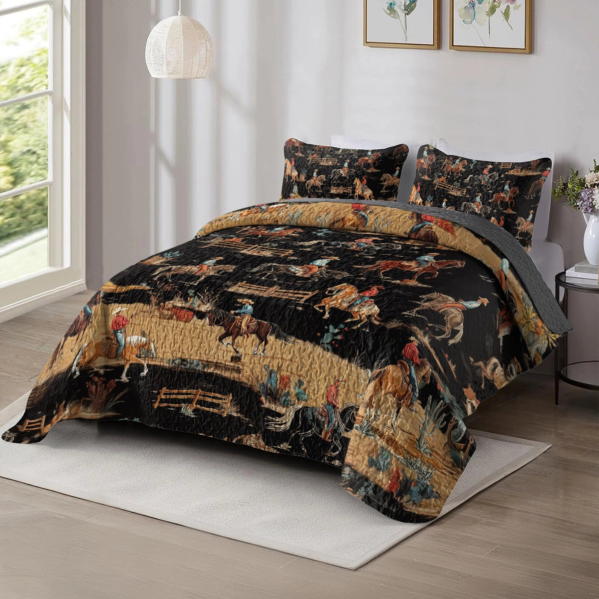 Shineful All Season Quilt 3-Piece Set - Cowboy Trail Dreams