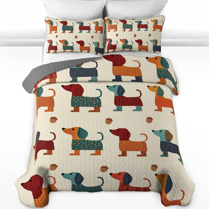 Shineful All Season Quilt 3-Piece Set Dachshund Delight