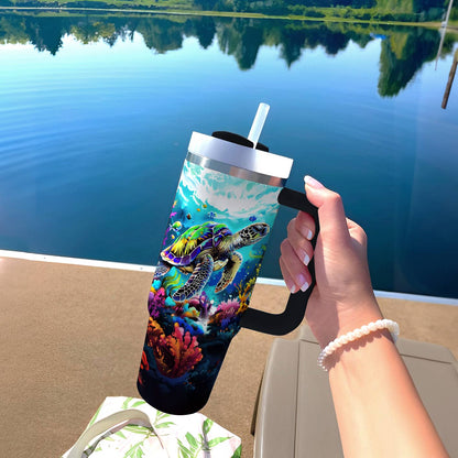 Shineful Tumbler Neon Sea Turtle