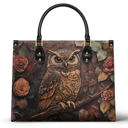 Shineful Leather Bag - Majestic Rose Owl