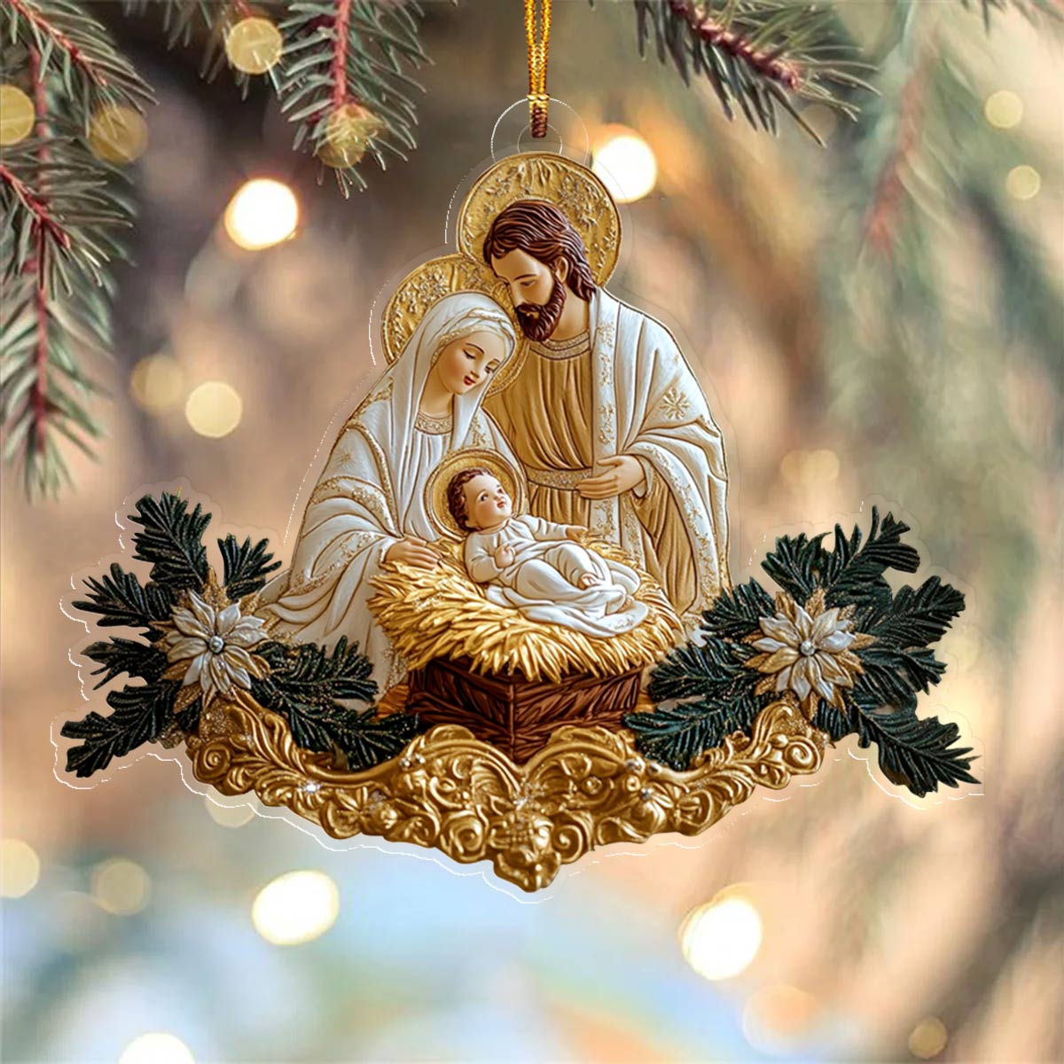 Shineful 2D Acrylic Ornament Nativity