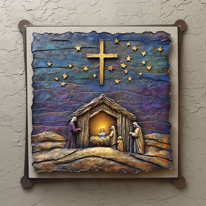 Shineful 2D Metal Sign Holy Night Nativity