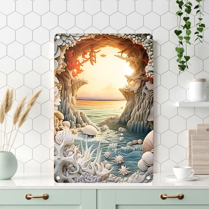 Shineful 2D Metal Sign Seascape Serenity