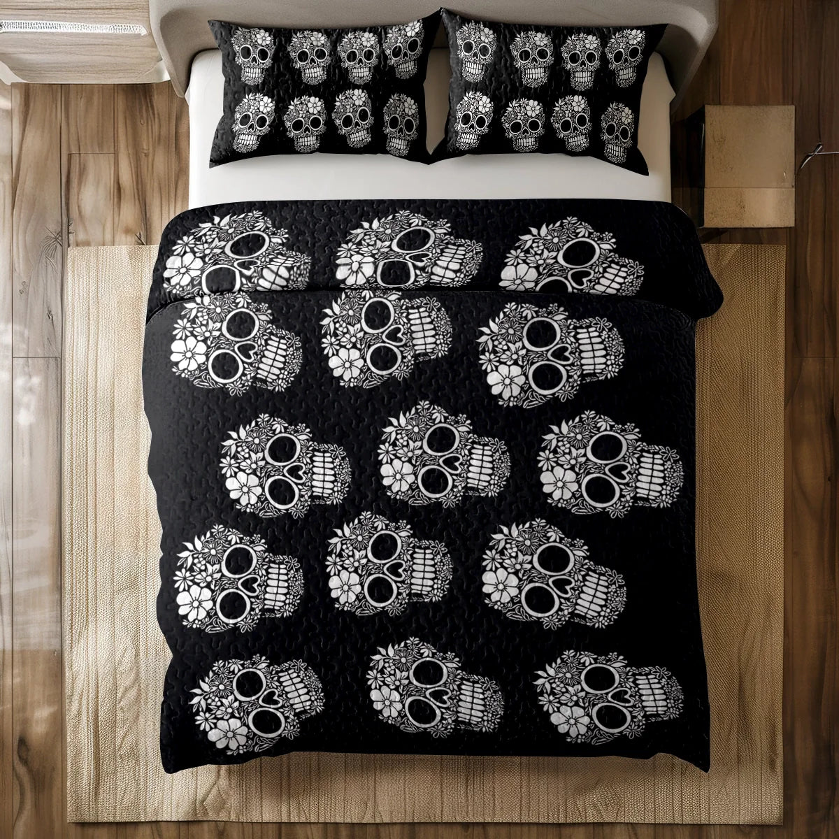 Shineful All Season Quilt 3-Piece Set - Mystic Sugar Skull