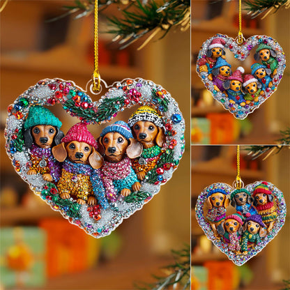 Shineful 2D Acrylic Ornament Sweater Dachshund In My Heart Collection