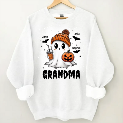 Shineful Fleece Crewneck Sweatshirt Personalized Boo Grandma Fall Season Halloween