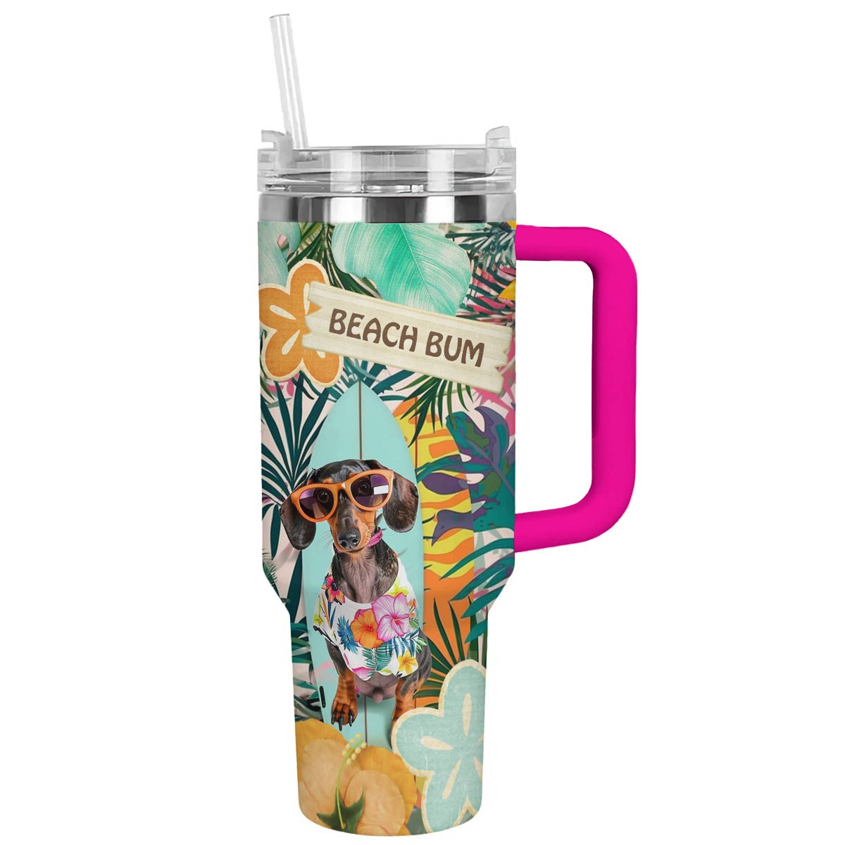 Shineful Tumbler Dachshund beach