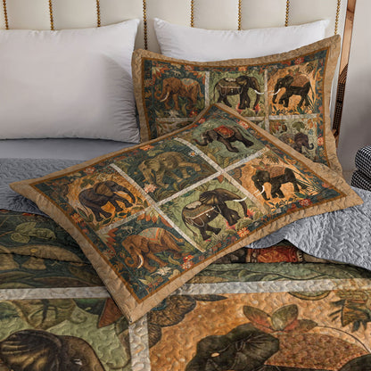 Shineful All Season Quilt 3-Piece Set Majestic Elephant