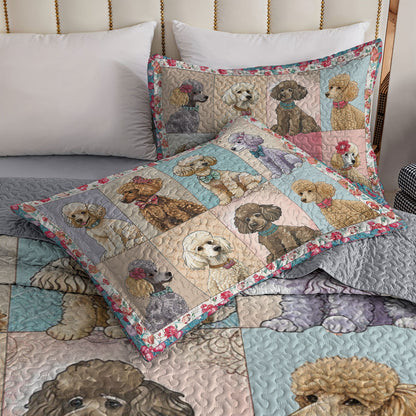 Shineful All Season Quilt 3-Piece Set Poodle Elegant