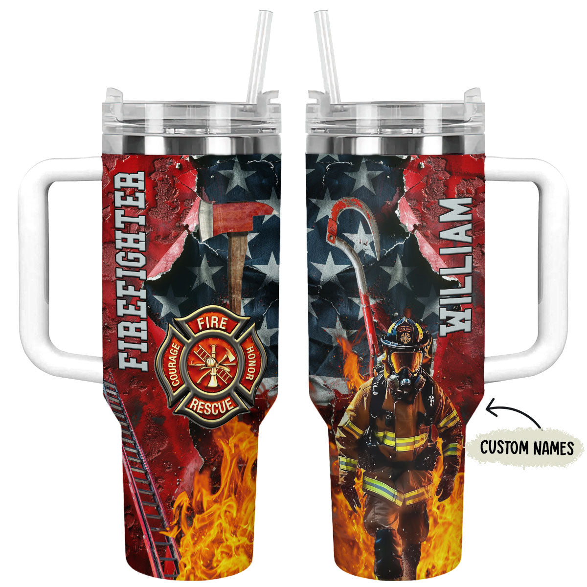 Shineful Tumbler Personalized Firefighter's Pride